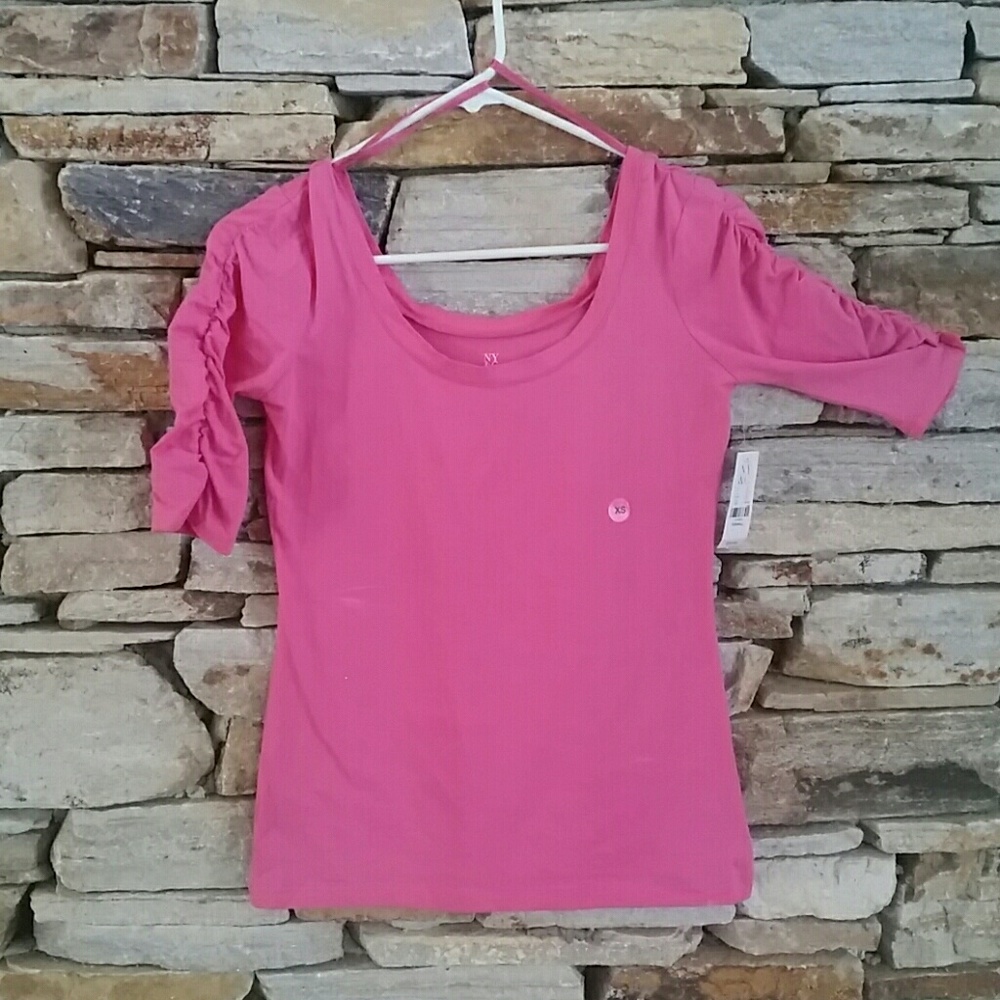 New York & Company Pink Off-Shoulder Top